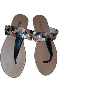Sophie 17 Women’s Braided Brown Gold Black Sandals Cindy Size 7